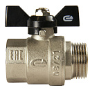 Кран шаровой для воды 1" г/ш бабочка,  никель,  ONDO_3