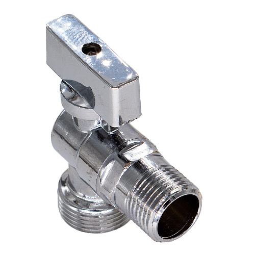 Кран шаровой для бытовых приборов угл. 1/2"х3/4" ш/ш с отражат. бабочка, хромированный СТМ