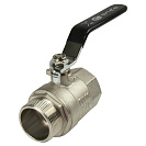 Кран шаровой для воды 1-1/2" г/ш рычаг,  никель,  ONDO