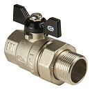 Кран шаровой для воды 1" с накидной гайкой бабочка,  никель,  ONDO_1