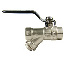 Кран шаровой 1/2" с фильтром рычаг,  никель,  ONDO_2