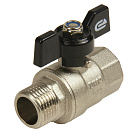 Кран шаровой для воды 1/2" г/ш бабочка,  никель,  ONDO