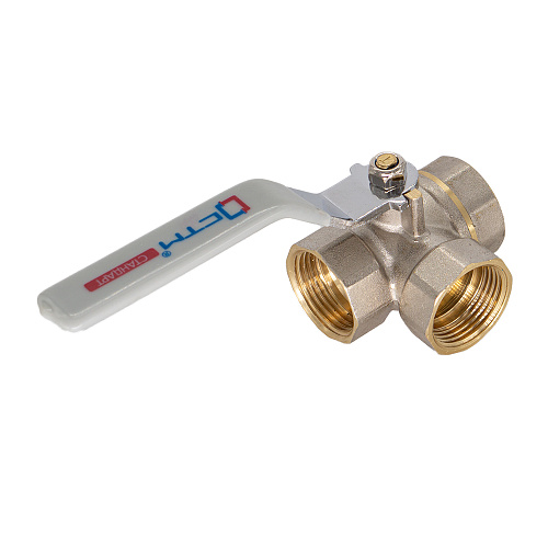 Кран шаровой для воды 1/2" трехходовой, тип T рычаг СTM СТАНДАРТ