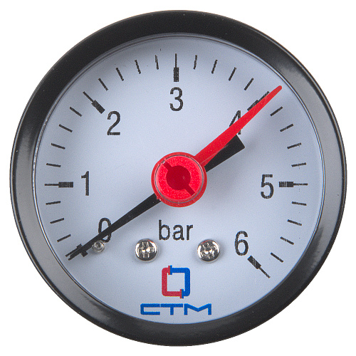 Манометр аксиального подключения 1/4", измерение до 6 бар СТМ