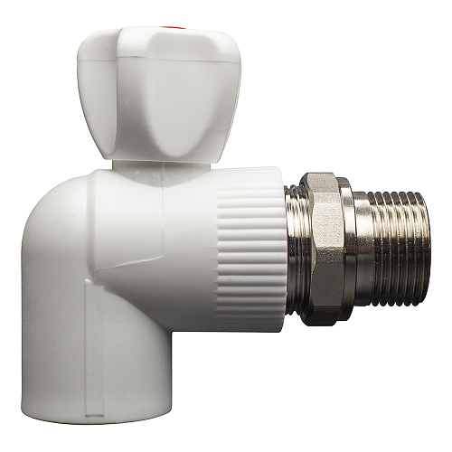 Кран шаровой PP-R для радиатора угловой DN 20х3/4" СТМ ПЛАСТ