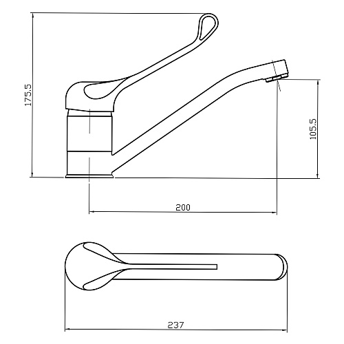 Смеситель ROEGEN RE011A локтевой, 40 мм