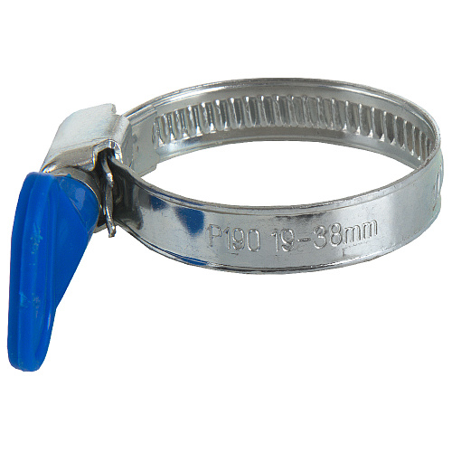 Хомут стальной винтовой с барашком 1-1/2" (19-38мм) 9мм СТМ