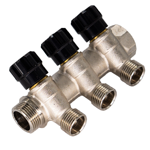 Коллектор 3 выхода вентиль н/р  3/4х1/2 СТМ