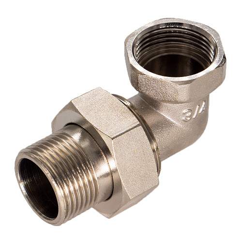 Соединитель с накид. гайкой угловой   1/2" г/ш CTM