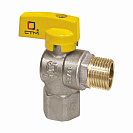 Кран шаровой для газа угловой 1/2" г/ш бабочка CTM ГАЗ