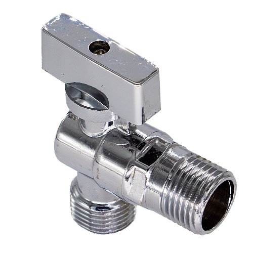 Кран шаровой для бытовых приборов угл. 1/2"х1/2" ш/ш с отражат. бабочка, хромированный СТМ