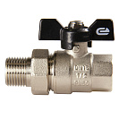 Кран шаровой для воды 1/2" с накидной гайкой бабочка,  никель,  ONDO_2