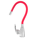 Смеситель FLOE FK234-GR для кухни,  40 мм,  на гайке,  с боковой ручкой,  с гибким красным изливом_2