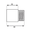 Удлинитель труб латунный  1/2" г/ш x 50 мм CTM_3