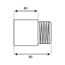 Удлинитель труб латунный  1/2" г/ш x 80 мм CTM_3