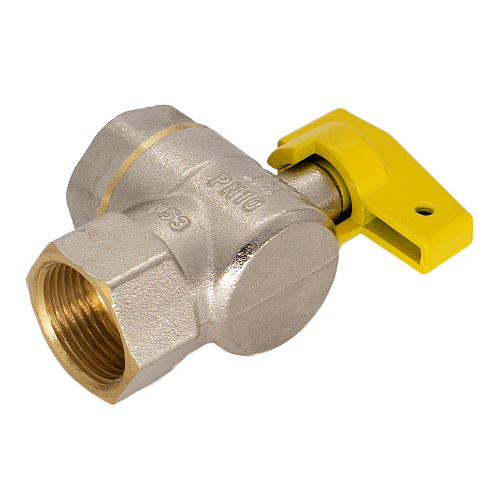 Кран шаровой для газа угловой 1/2" г/г бабочка CTM ГАЗ