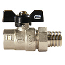 Кран шаровой для воды 1/2" с накидной гайкой бабочка,  никель,  ONDO_3