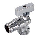 Кран шаровой для бытовых приборов угл. 1/2"х3/4" ш/ш с обратным клапаном и отражат. бабочка,  хромированный СТМ_2