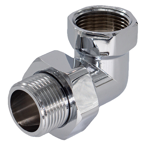 Соединение угловое г/ш 1" с накидной гайкой для п/с хромированное СТМ ТЕРМО