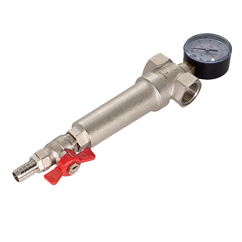 Фильтр самоочищающийся с манометром для гор. и хол. воды 3/4" СТМ ТЕРМО