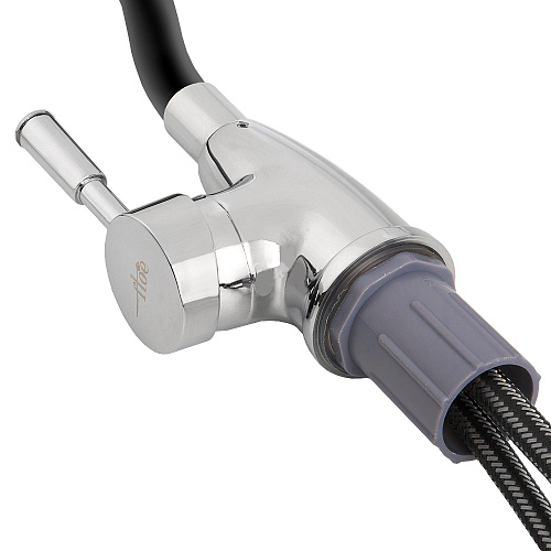 Смеситель FLOE FK234-DN для кухни, 40 мм, на гайке,с бок.штыревой ручкой,с гибким черным изливом