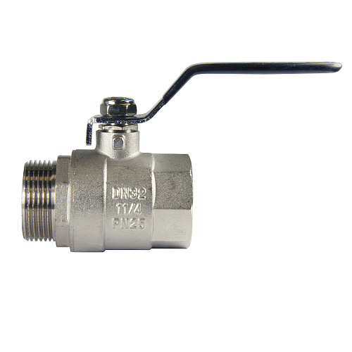 Кран шаровой для воды 1-1/4" г/ш рычаг, никель, ONDO