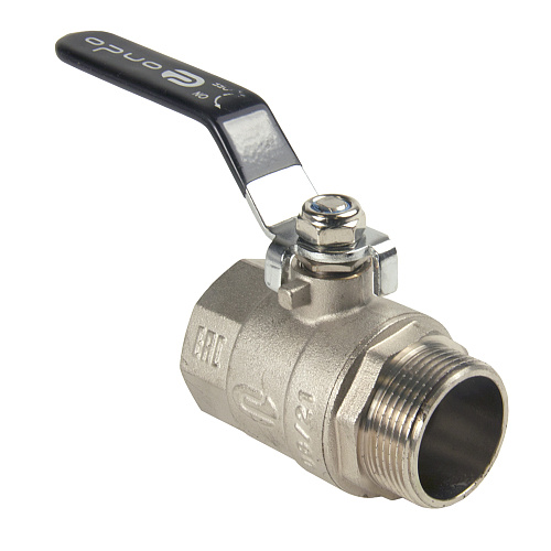 Кран шаровой для воды 1-1/4" г/ш рычаг, никель, ONDO