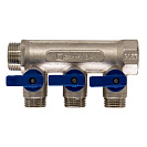 Коллектор 3 выхода шар.кран (наружная резьба) 3/4"х1/2" СТМ_1