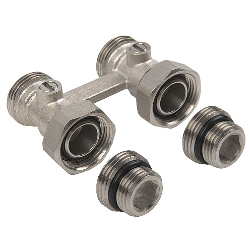 Мультифлекс, узел для нижнего прямого подключения, (Н-образный) с шаровым краном ONDO