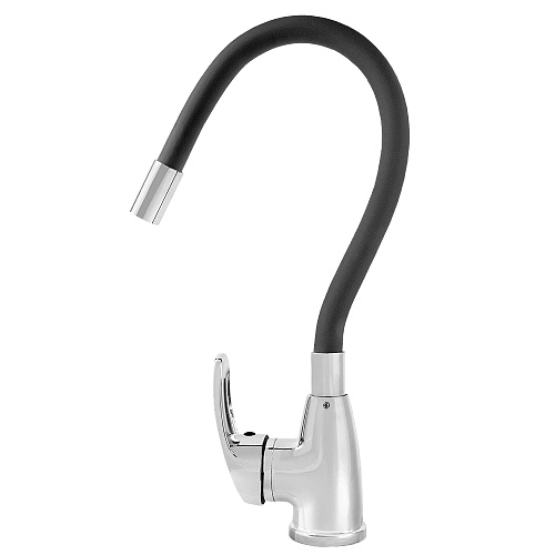 Смеситель FLOE FK234-GN для кухни, 40 мм, на гайке, с боковой ручкой, с гибким черным изливом Смеситель FLOE FK234-GN для кухни, 40 мм, на гайке, с боковой ручкой, с гибким черным изливом