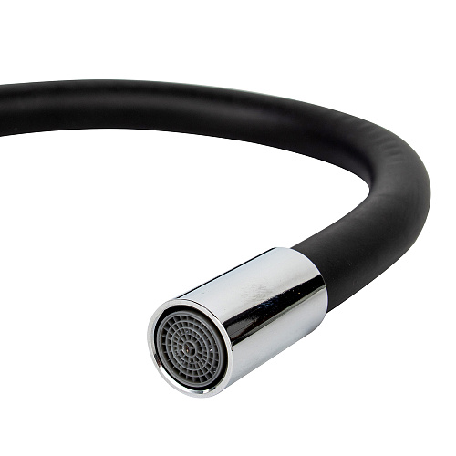 Смеситель ROEGEN RG014N для кухни, 40 мм, на гайке, с боковой металлической ручкой, с гибким черным