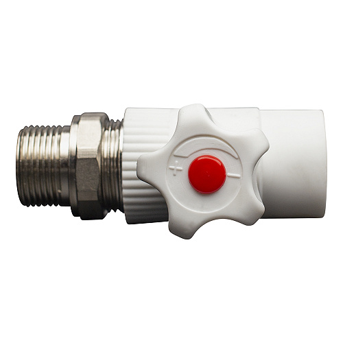 Кран шаровой PP-R для радиатора прямой DN 20х1/2" СТМ ПЛАСТ