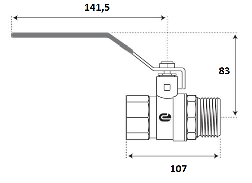 Кран шаровой для воды 2" г/ш рычаг, никель, ONDO
