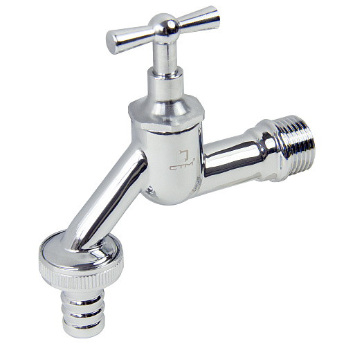 Вентиль водоразборный 1/2" ручка-бабочка, хром. CTM