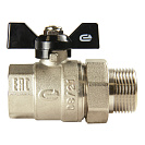 Кран шаровой для воды 1" с накидной гайкой бабочка,  никель,  ONDO_2