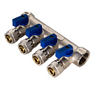 Коллектор 4 выхода 3/4"x16 с шаровыми кранами для м/п труб СТМ