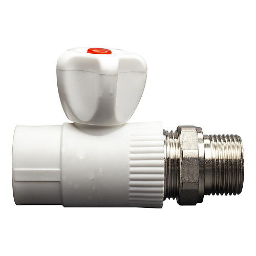 Кран шаровой PP-R для радиатора прямой DN 25х1/2" СТМ ПЛАСТ