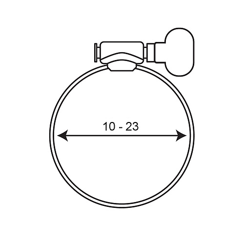 Хомут стальной винтовой с барашком 7/8" (10-23мм) 9мм СТМ