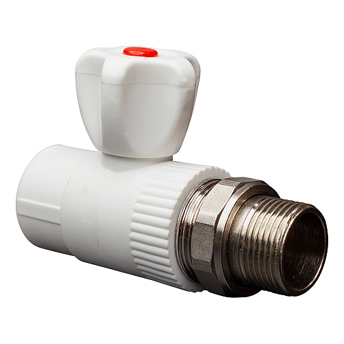 Кран шаровой PP-R для радиатора прямой DN 20х3/4" СТМ ПЛАСТ