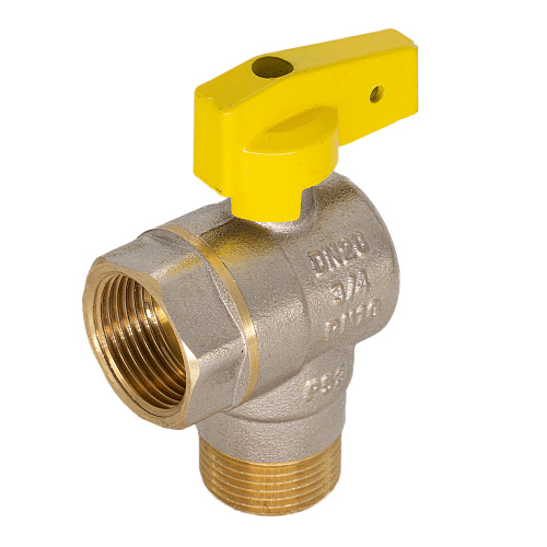 Кран шаровой для газа угловой 1/2" ш/г бабочка CTM ГАЗ