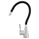 Смеситель FLOE FK234-DN для кухни,  40 мм,  на гайке, с бок.штыревой ручкой, с гибким черным изливом_1