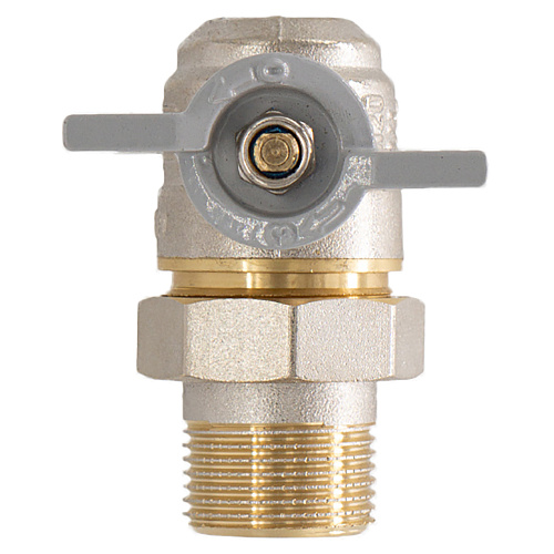 Кран шаровой для воды 3/4" с накидной гайкой угловой бабочка, CTM СТАНДАРТ