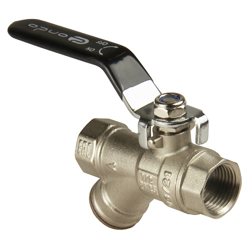 Кран шаровой 1/2" с фильтром рычаг, никель, ONDO