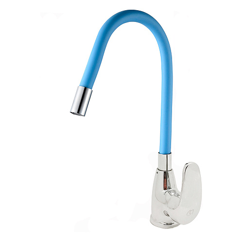 Смеситель ROEGEN RG014C для кухни, 40 мм, на гайке, с боковой металлической ручкой, с гибким голубы