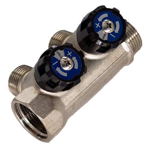 Коллектор 2 выхода вентиль н/р  3/4"х1/2" СТМ