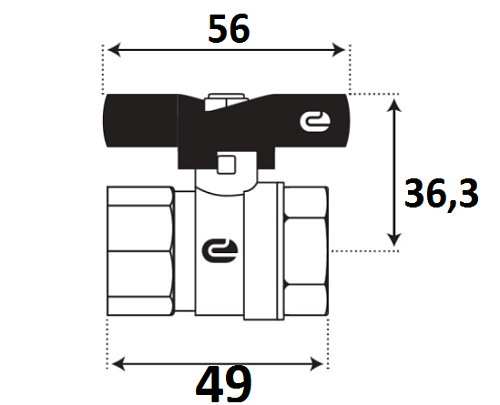 Кран шаровой для воды 1/2" г/г бабочка, никель, ONDO