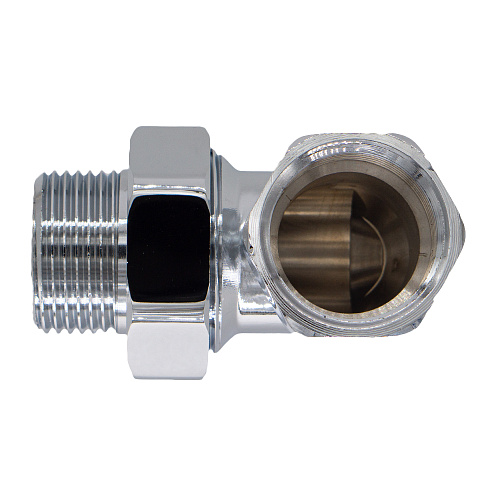 Соединение угловое г/ш 1" с накидной гайкой для п/с хромированное СТМ ТЕРМО