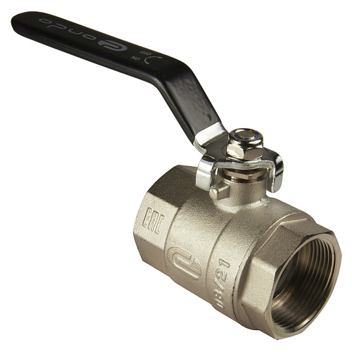 Кран шаровой для воды 1-1/2" г/г рычаг, никель, ONDO