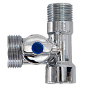 Кран шаровой для бытовых приборов 1/2"x3/4"x1/2" г/ш/ш  бабочка,  хромированный СТМ_3