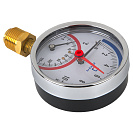 Термо-манометр радиального подключения 1/4" c переходником на 1/2'',  измерение до 10 бар,  до +120°С_4